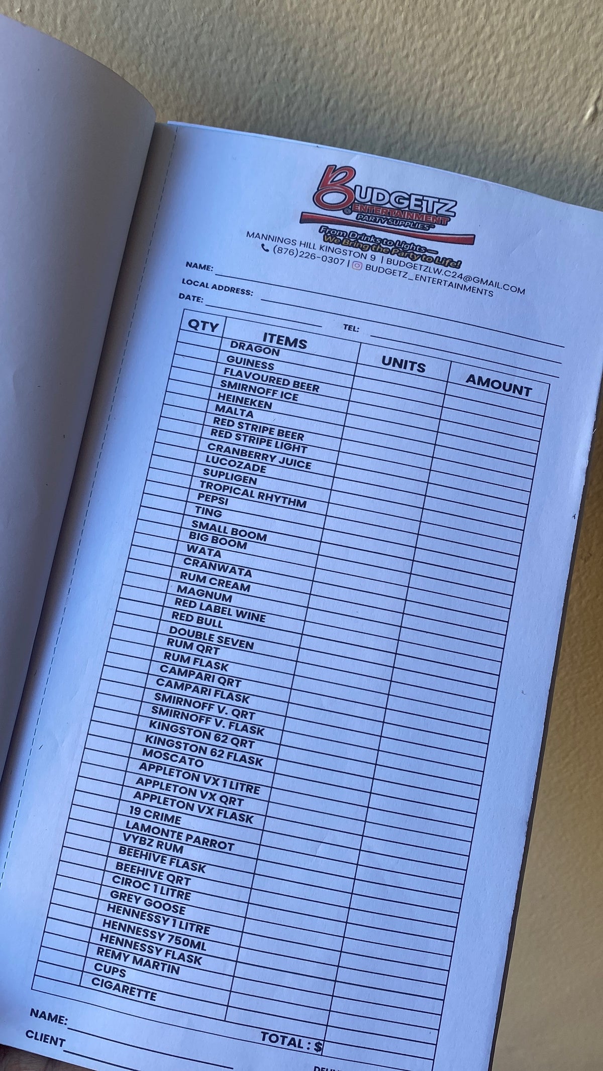 Receipt Book