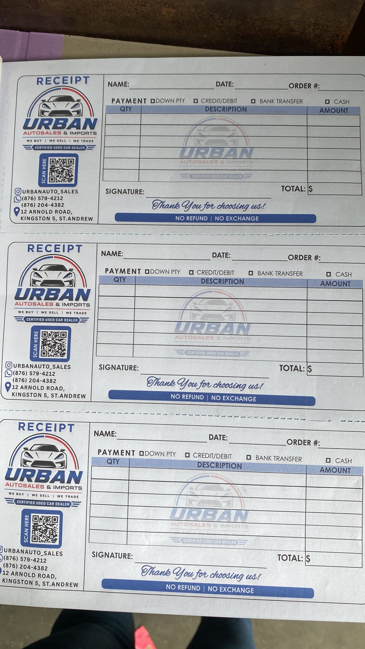 Receipt Book