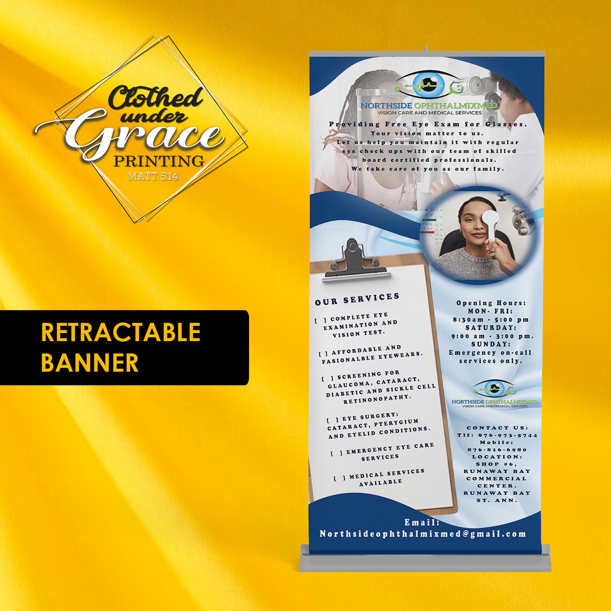 Wide Base Retractable Banner